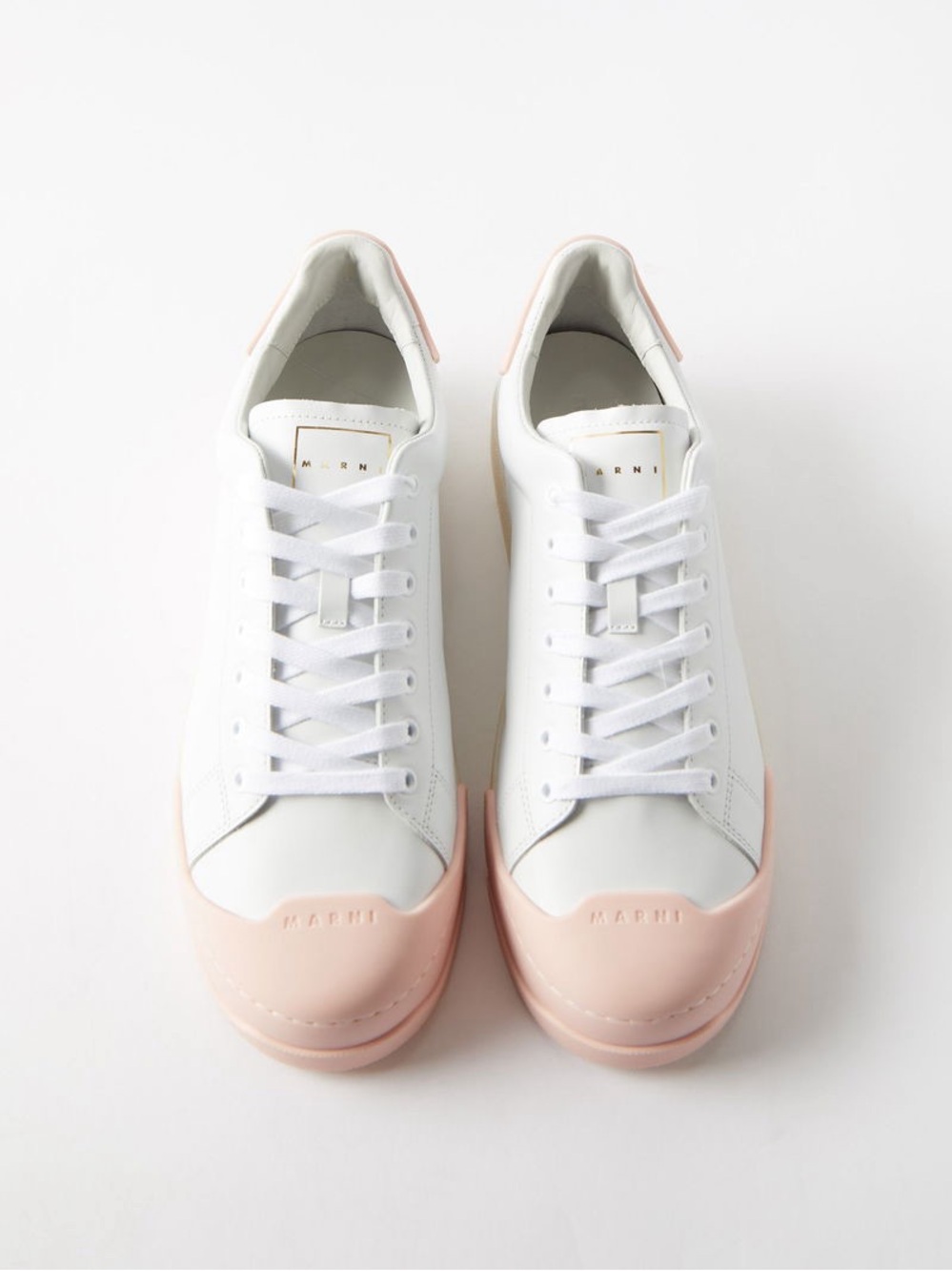 MARNI White Leather Pink Rubber Toe Cap Sneakers EU 43 US 10 NWOB $650
